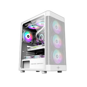 Vỏ Case Máy Tính Kenoo ESPORT AF100 - 3F MESH WHITE (ATX, Màu Trắng, 3 Fan RGB)