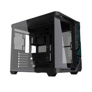 Vỏ Case Máy Tính KENOO LUXE V2 - 3FA BLACK (ATX, Màu Đen) Case Bể Cá