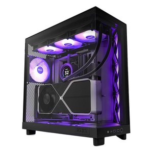 Vỏ Case NZXT H6 FLOW RGB ALL BLACK (MID Tower, 3 Fan RGB, Màu Đen)