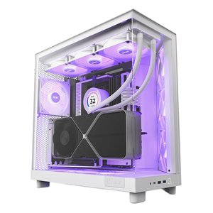 Vỏ Case NZXT H6 FLOW RGB ALL WHITE (MID Tower, 3 Fan RGB, Màu Trắng)