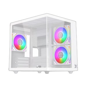 Vỏ Case XIGMATEK AQUA M LITE ARTIC 3GF EN44168 (MATX, 3 Fan RGB, Case Bể Cá Màu Trắng)