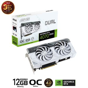 Card màn hình Asus DUAL RTX 4070 SUPER-O12G WHITE