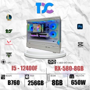 TDPC GAMING I5-12400F | 8GB-DDR4 | RX-580 Full White (G24)