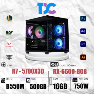 TDPC GAMING  Ryzen 7 5700X3D | 16GB-DDR4 |  RX 6600 8GB V2 (G26)