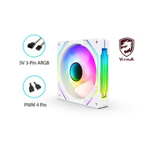 FAN CASE VITRA Link Mirror Infinity ARGB White (Màu Trắng/Led vô cực)